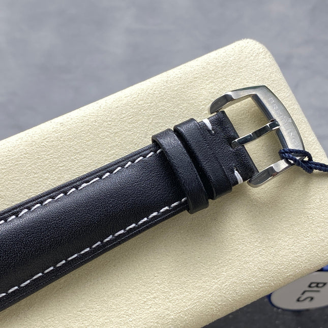 AVIATOR 8 AUTOMATIC STEEL CASE BLUE DIAL BLACK CALFSKIN STRAP