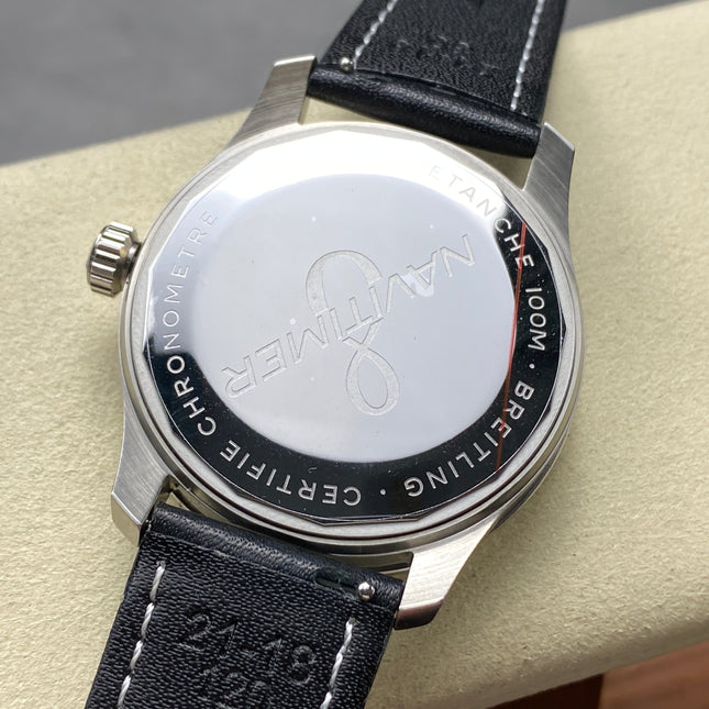 AVIATOR 8 AUTOMATIC STEEL CASE BLUE DIAL BLACK CALFSKIN STRAP