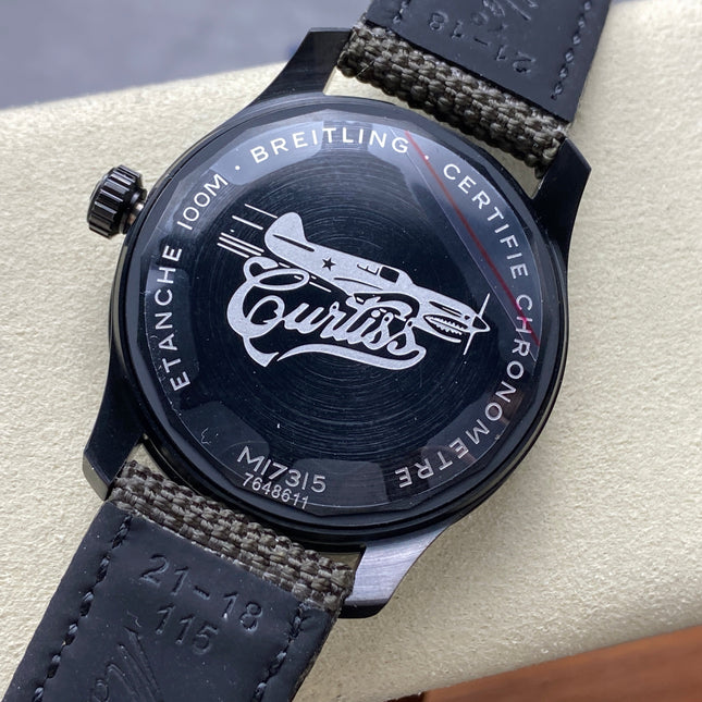 AVIATOR 8 CURTISS AUTOMATIC STEEL CASE KHAKI GREEN NYLON STRAP