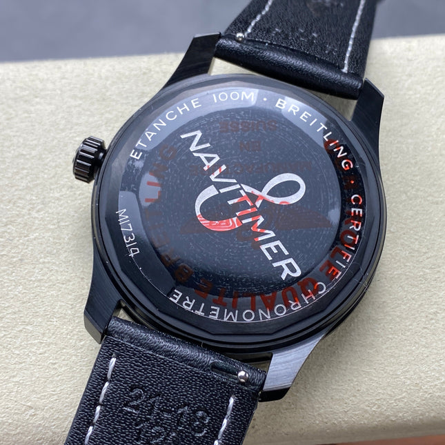 AVIATOR 8 AUTOMATIC STEEL CASE BLACK CALFSKIN STRAP