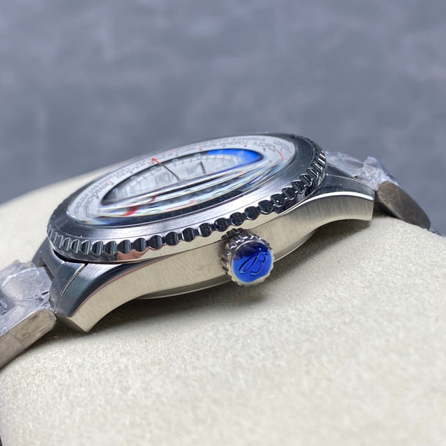 AVIATOR 8 AUTOMATIC ALL STEEL SILVER MIX BLACK BLUE DIAL