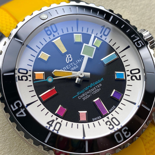 SUPEROCEAN 44 STEEL CASE YELLOW RUBBER STRAP