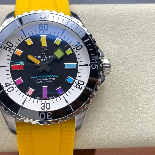 SUPEROCEAN 44 STEEL CASE YELLOW RUBBER STRAP