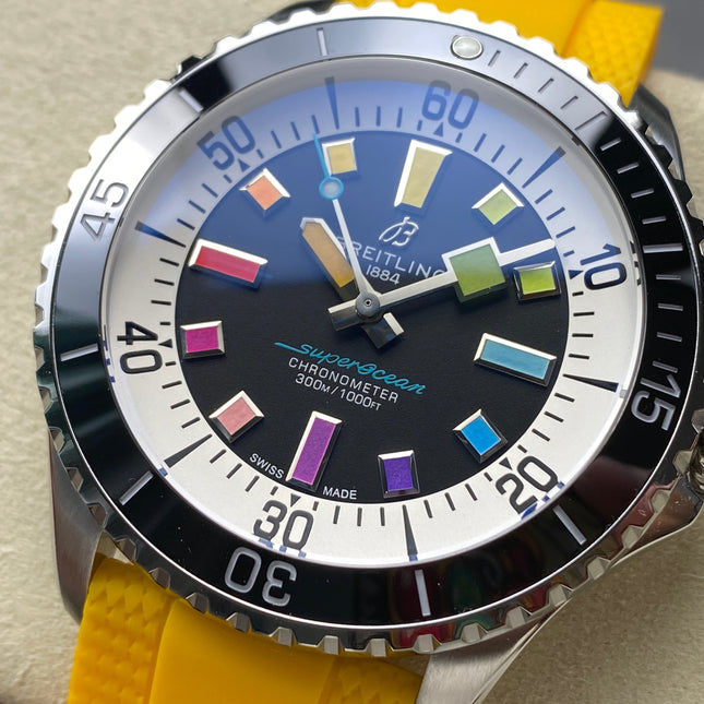 SUPEROCEAN 44 STEEL CASE YELLOW RUBBER STRAP