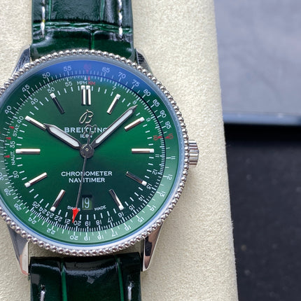 NAVITIMER AUTOMATIC 41 STEEL CASE GREEN DIAL