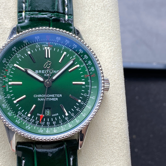 NAVITIMER AUTOMATIC 41 STEEL CASE GREEN DIAL
