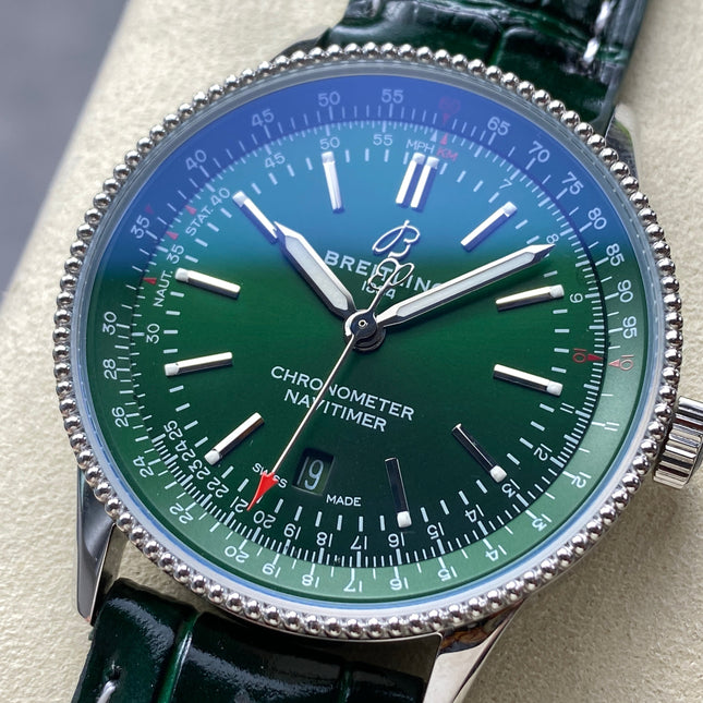 NAVITIMER AUTOMATIC 41 STEEL CASE GREEN DIAL