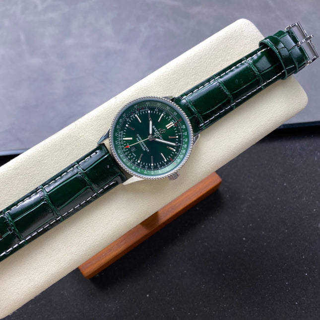 NAVITIMER AUTOMATIC 41 STEEL CASE GREEN DIAL