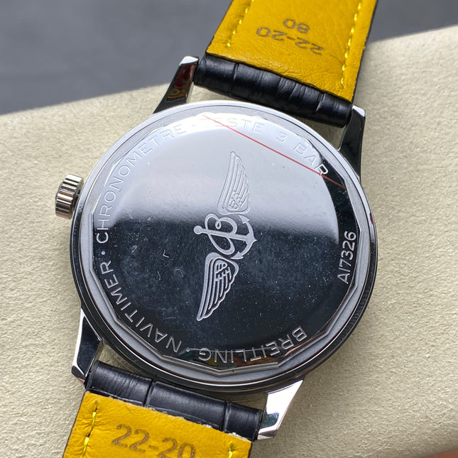 NAVITIMER AUTOMATIC 41 STEEL CASE BLACK ALLIGATOR LEATHER STRAP
