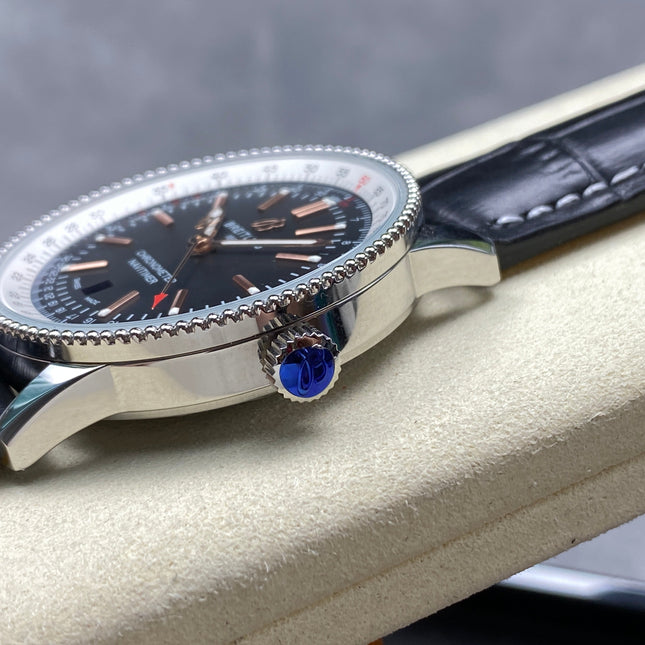 NAVITIMER AUTOMATIC 41 STEEL CASE BLACK ALLIGATOR LEATHER STRAP