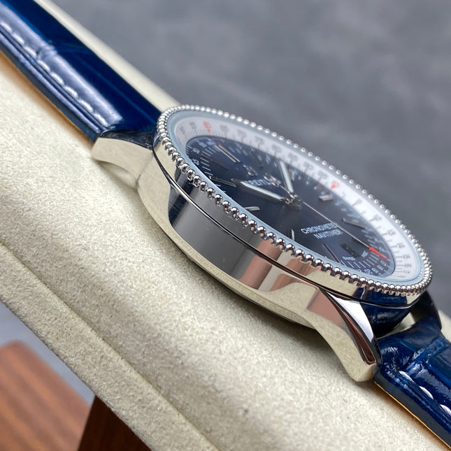 NAVITIMER AUTOMATIC 41 STEEL CASE NAVY BLUE MIX WHITE DIAL