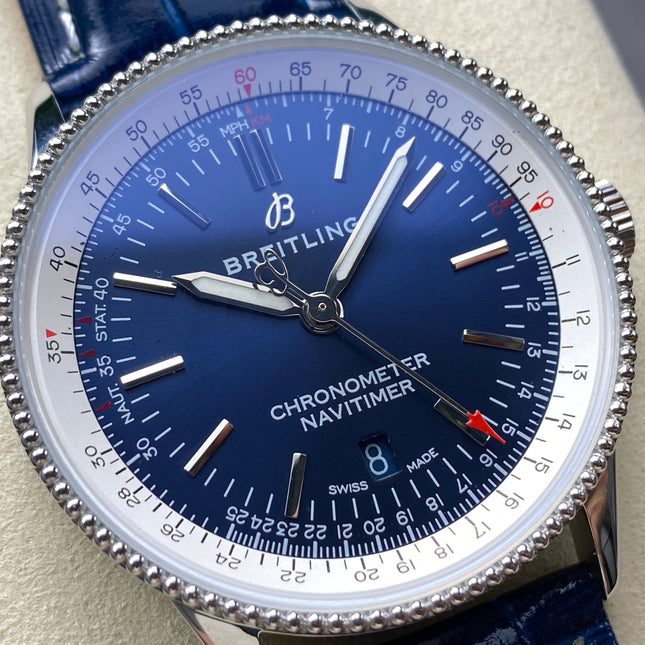 NAVITIMER AUTOMATIC 41 STEEL CASE NAVY BLUE MIX WHITE DIAL