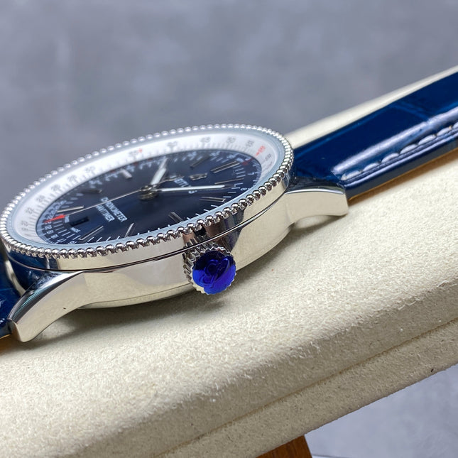 NAVITIMER AUTOMATIC 41 STEEL CASE NAVY BLUE MIX WHITE DIAL