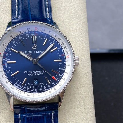 NAVITIMER AUTOMATIC 41 STEEL CASE NAVY BLUE MIX WHITE DIAL