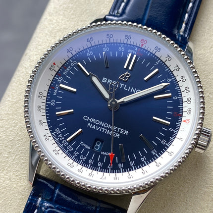NAVITIMER AUTOMATIC 41 STEEL CASE NAVY BLUE MIX WHITE DIAL