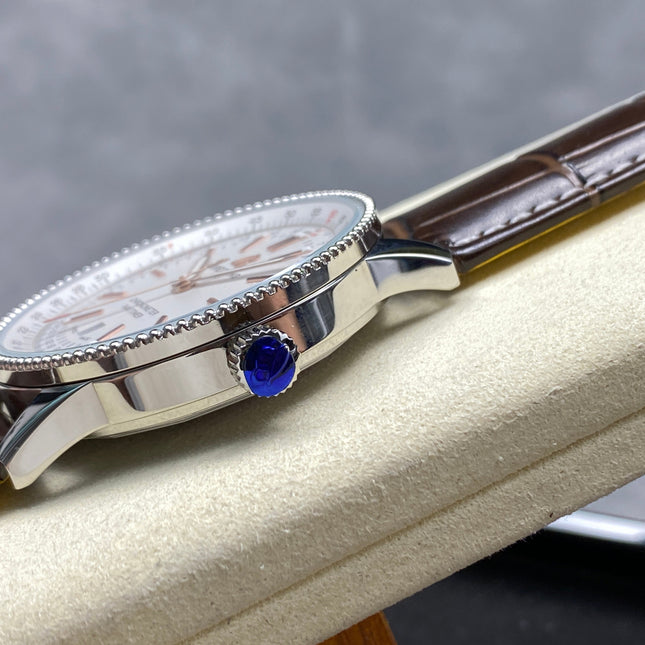 NAVITIMER AUTOMATIC 41 STEEL CASE BROWN ALLIGATOR LEATHER STRAP