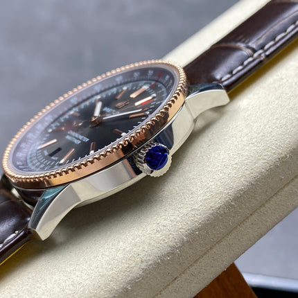 NAVITIMER AUTOMATIC 41 RED GOLD AND STEEL CASE BLACK DIAL
