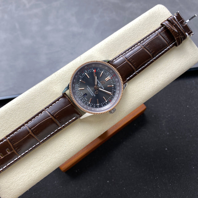 NAVITIMER AUTOMATIC 41 RED GOLD AND STEEL CASE BLACK DIAL