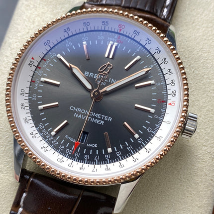 NAVITIMER AUTOMATIC 41 RED GOLD AND STEEL CASE BLACK MIX WHITE DIAL