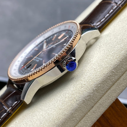NAVITIMER AUTOMATIC 41 RED GOLD AND STEEL CASE BLACK MIX WHITE DIAL