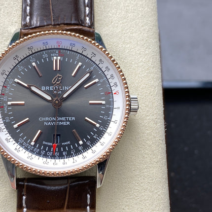 NAVITIMER AUTOMATIC 41 RED GOLD AND STEEL CASE BLACK MIX WHITE DIAL