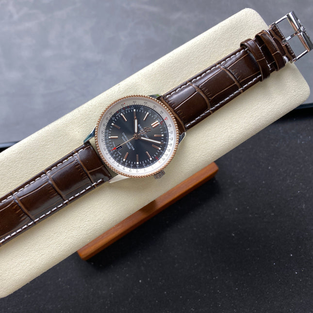 NAVITIMER AUTOMATIC 41 RED GOLD AND STEEL CASE BLACK MIX WHITE DIAL