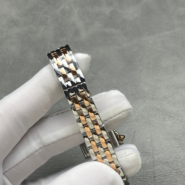 CARTIER PANTHÈRE SMALL WATCH GOLD PINK AND SILVER CASE WITH CRYSTALS