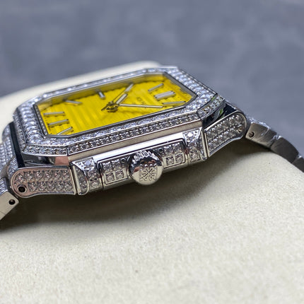 CUBITUS AUTOMATIC ALL STEEL ATTACHED DIAMOND YELLOW DIAL