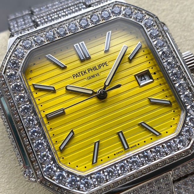 CUBITUS AUTOMATIC ALL STEEL ATTACHED DIAMOND YELLOW DIAL