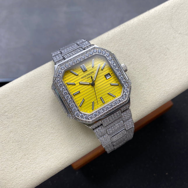 CUBITUS AUTOMATIC ALL STEEL ATTACHED DIAMOND YELLOW DIAL