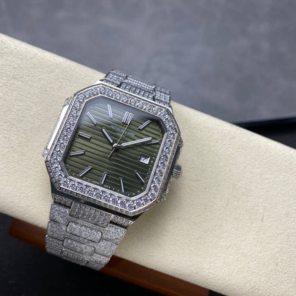 CUBITUS AUTOMATIC ALL STEEL ATTACHED DIAMOND OLIVE GREEN DIAL