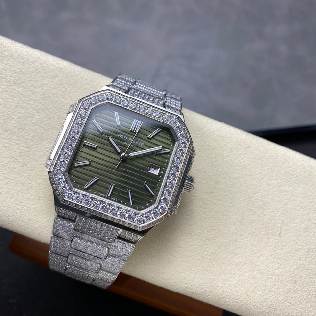CUBITUS AUTOMATIC ALL STEEL ATTACHED DIAMOND OLIVE GREEN DIAL