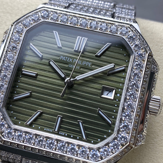 CUBITUS AUTOMATIC ALL STEEL ATTACHED DIAMOND OLIVE GREEN DIAL