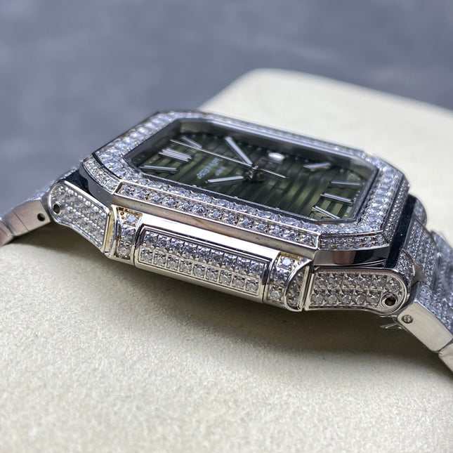CUBITUS AUTOMATIC ALL STEEL ATTACHED DIAMOND OLIVE GREEN DIAL