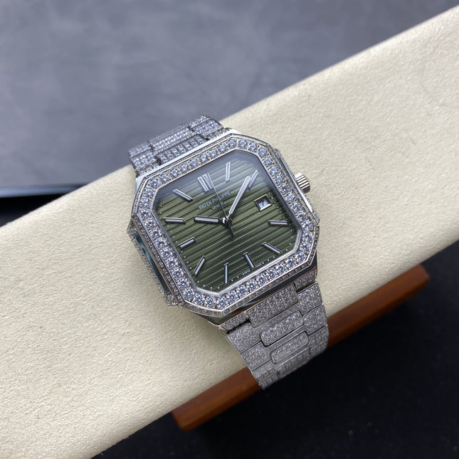 CUBITUS AUTOMATIC ALL STEEL ATTACHED DIAMOND OLIVE GREEN DIAL