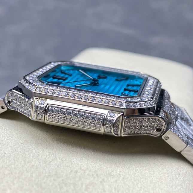 CUBITUS AUTOMATIC ALL STEEL ATTACHED DIAMOND CERULEAN BLUE DIAL