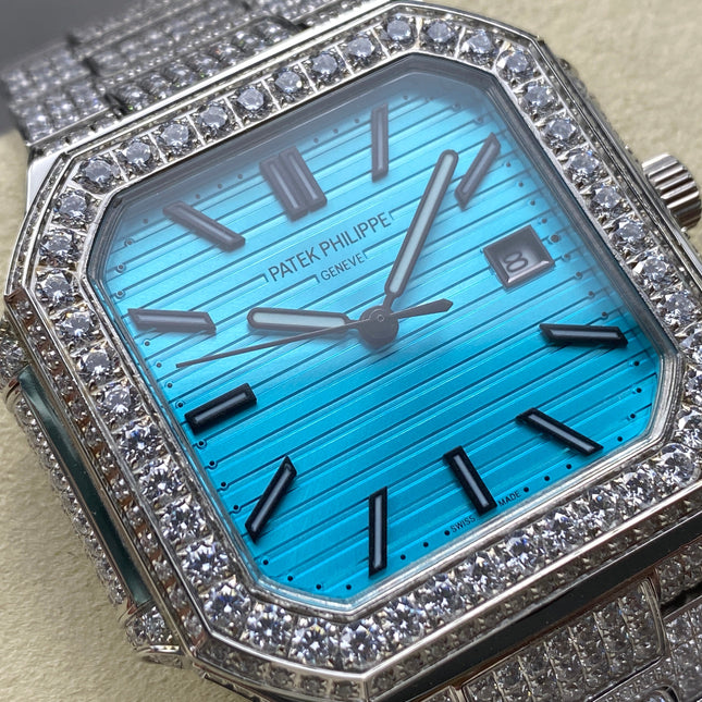 CUBITUS AUTOMATIC ALL STEEL ATTACHED DIAMOND CERULEAN BLUE DIAL
