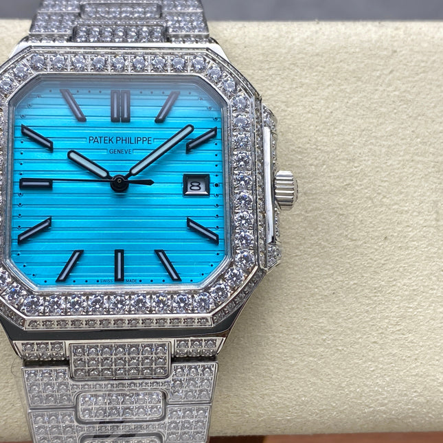 CUBITUS AUTOMATIC ALL STEEL ATTACHED DIAMOND CERULEAN BLUE DIAL