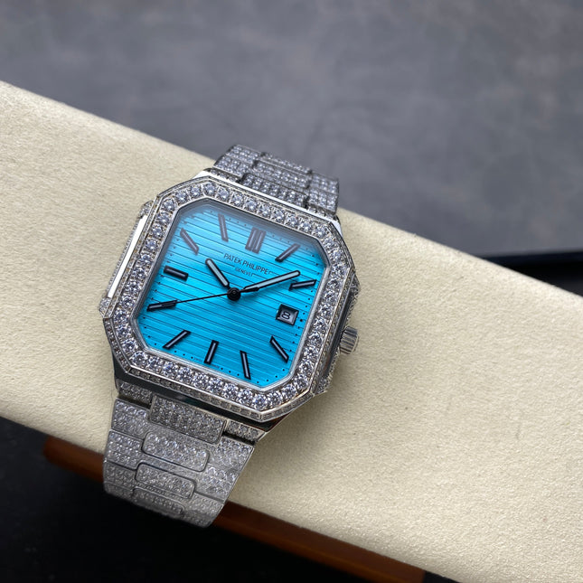 CUBITUS AUTOMATIC ALL STEEL ATTACHED DIAMOND CERULEAN BLUE DIAL