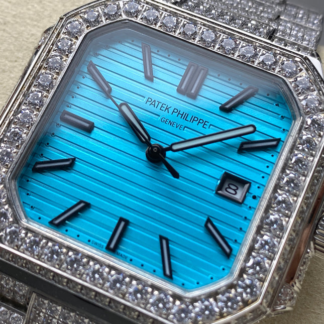 CUBITUS AUTOMATIC ALL STEEL ATTACHED DIAMOND CERULEAN BLUE DIAL