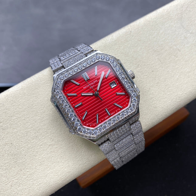 CUBITUS AUTOMATIC ALL STEEL ATTACHED DIAMOND RED DIAL