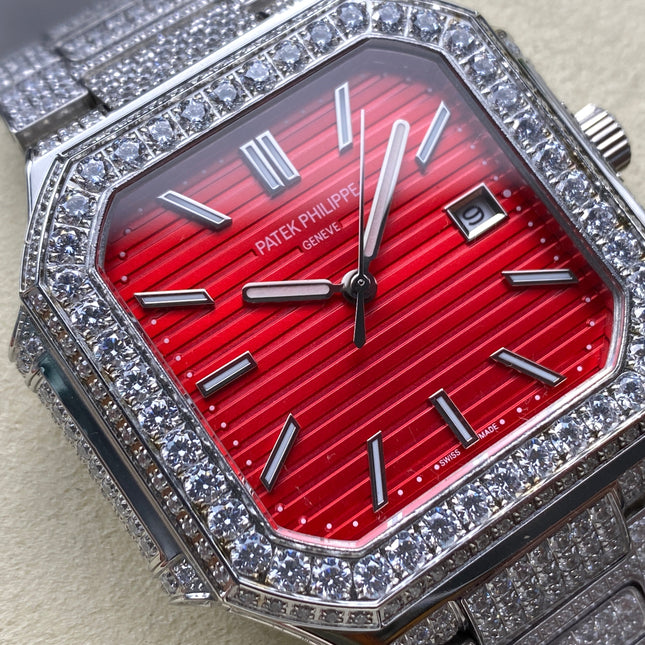 CUBITUS AUTOMATIC ALL STEEL ATTACHED DIAMOND RED DIAL