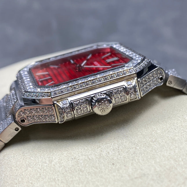CUBITUS AUTOMATIC ALL STEEL ATTACHED DIAMOND RED DIAL
