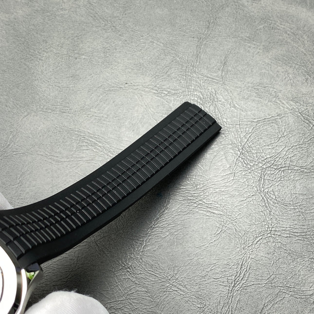 AQUANAUT STEEL CASE BLACK RUBBER STRAP