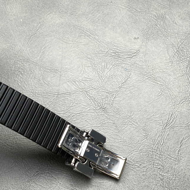 AQUANAUT STEEL CASE BLACK RUBBER STRAP