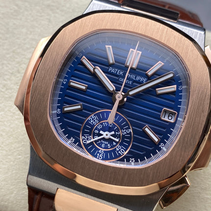 NAUTILUS ROSE GOLD AND STEEL CASE BLUE DIAL