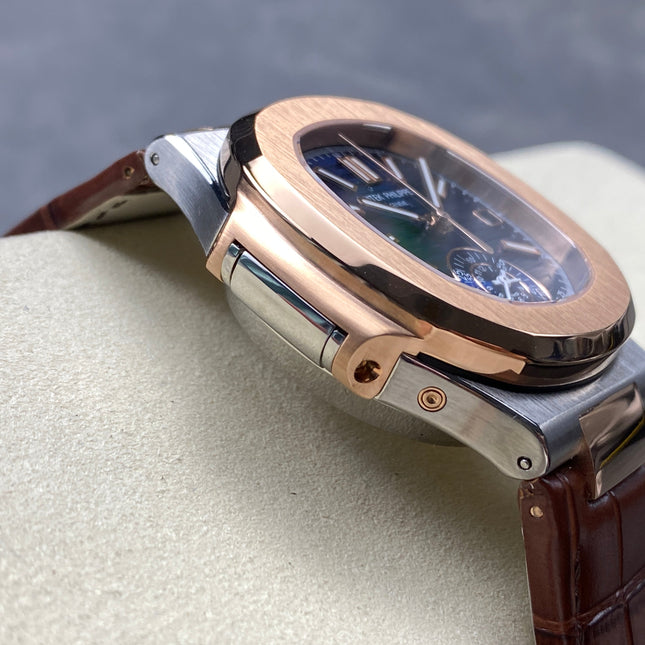NAUTILUS ROSE GOLD AND STEEL CASE BLUE DIAL