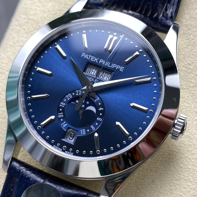 ANNUAL CALENDAR SELF-WINDING WHITE GOLD CASE BLUE SUNBURST DIAL