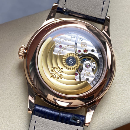ANNUAL CALENDAR SELF-WINDING ROSE GOLD CASE BLUE SUNBURST DIAL