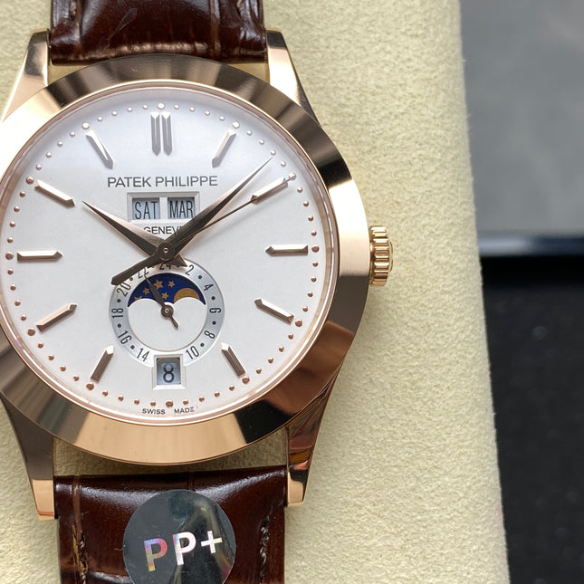 ANNUAL CALENDAR SELF-WINDING ROSE GOLD CASE SILVERY OPALINE DIAL